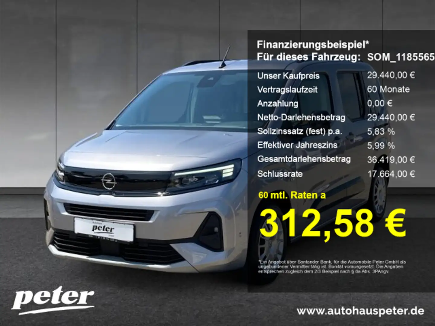 Opel Combo Life Combo 1.5 D GS Automatik 5-Sitzer Sitzheizung Grau - 1