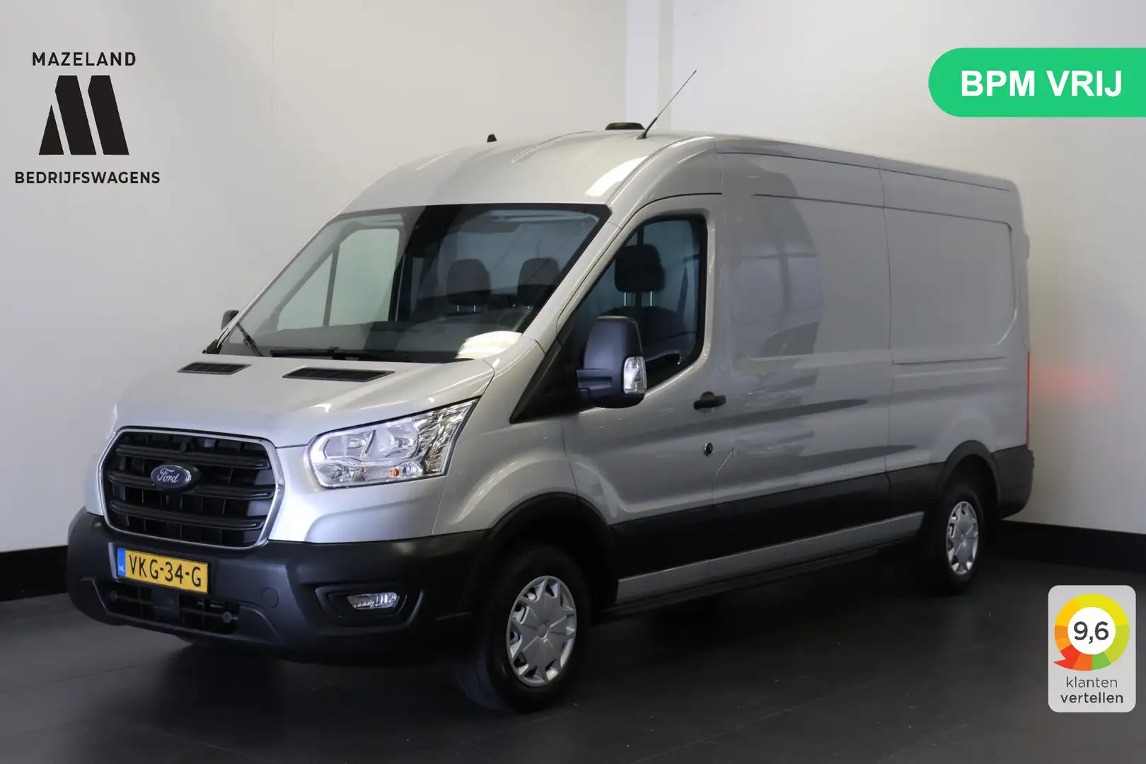 Ford Transit 2.0 TDCI 130PK L3H2 EURO 6 - Airco - Navi - Cruise Zilver - 1