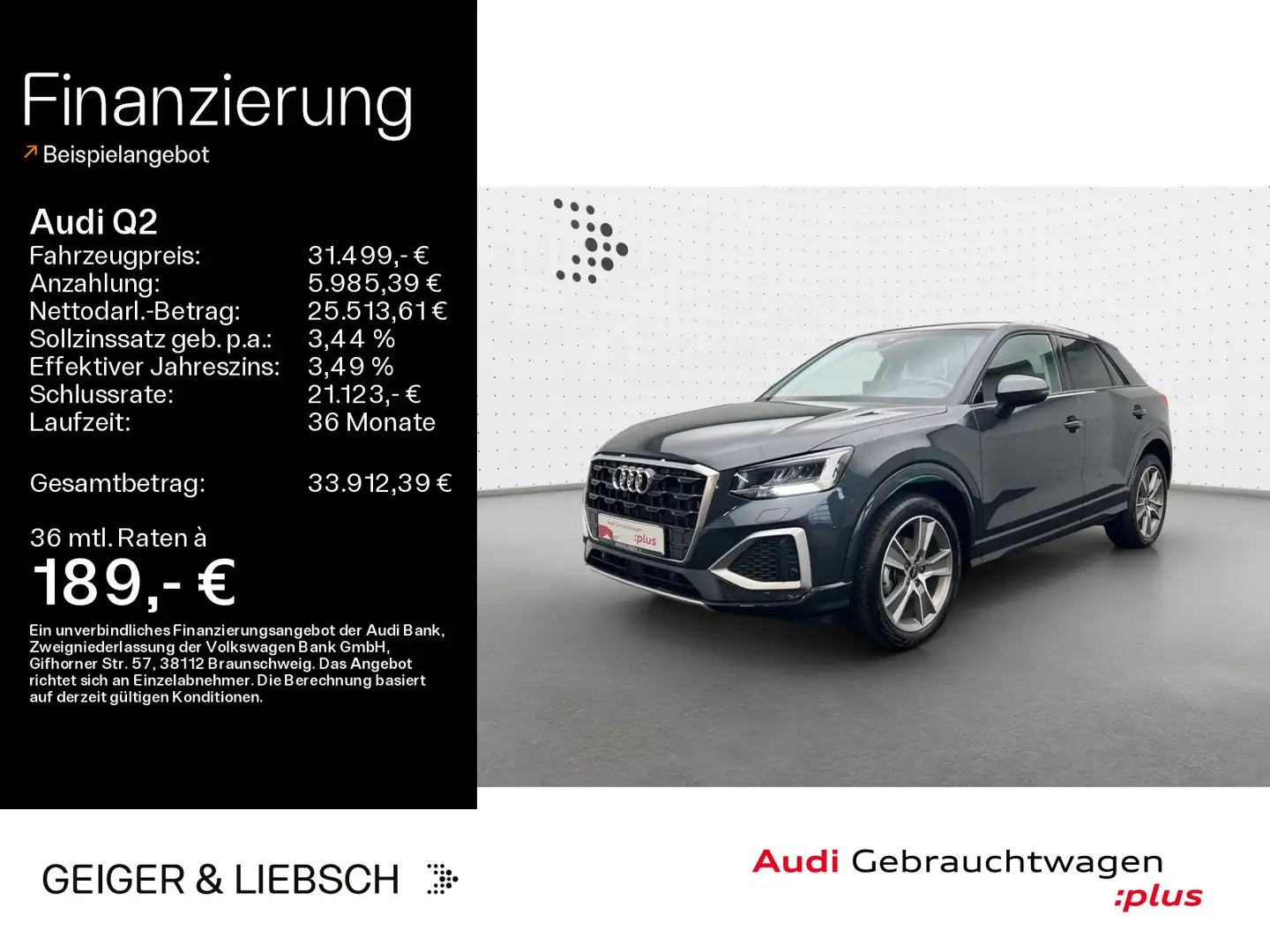 Audi Q2 35 TFSI advanced*NAVI-PLUS*LED*KAMERA*AHK*PDC Šedá - 1