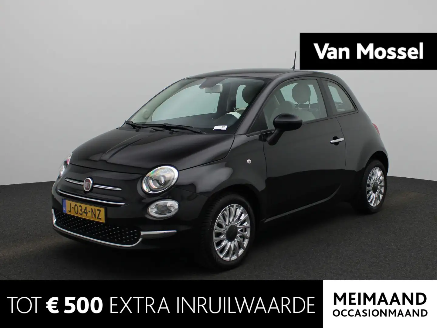 Fiat 500 1.0 Hybrid Lounge NAVIGATIE | AIRCO | CRUISE | ELE Zwart - 1