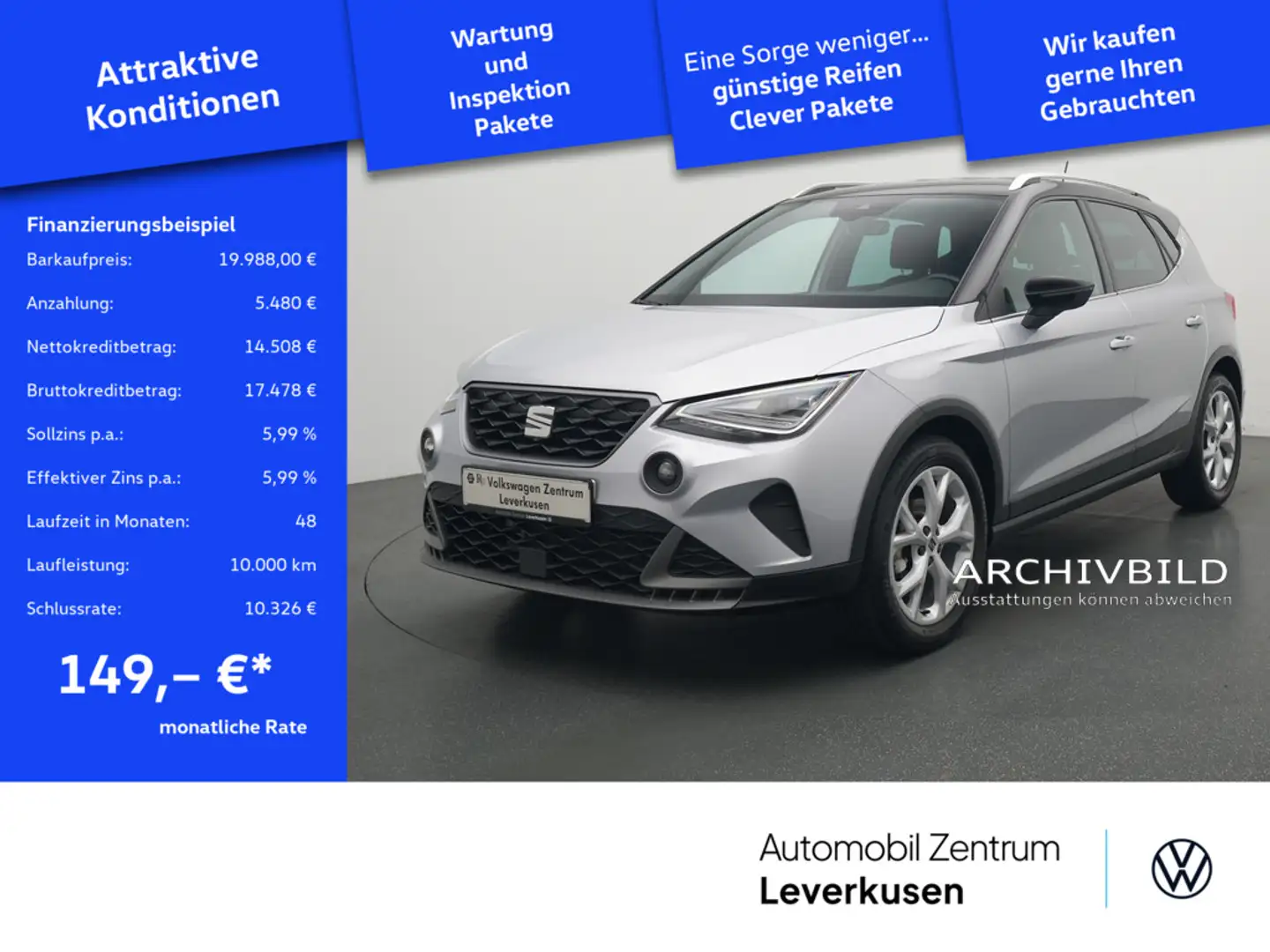 SEAT Arona LED KLIMA DSG VIRT KAM SHZ PDC Schwarz - 1
