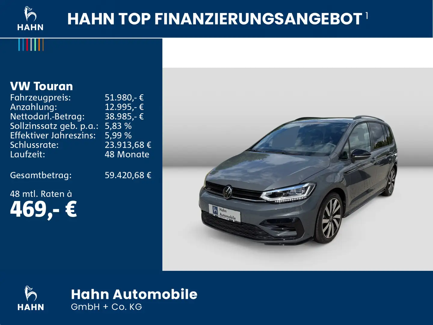Volkswagen Touran R-Line 2,0 l TDI SCR 150 PS DSG AHK inkl. Grau - 2