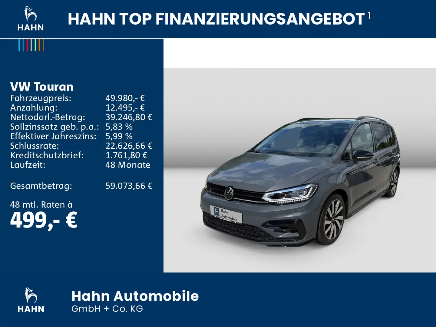 Volkswagen Touran R-Line 2,0 l TDI SCR 150 PS DSG AHK inkl. Grau - 2