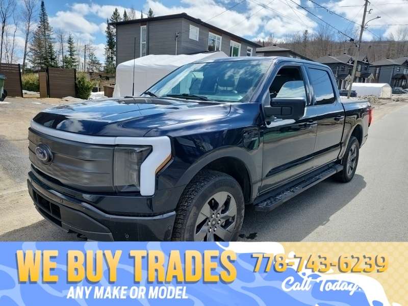 Blue 2023 Ford F-150 Lightning Pickup Truck All-Wheel Drive 1-Speed Automatic