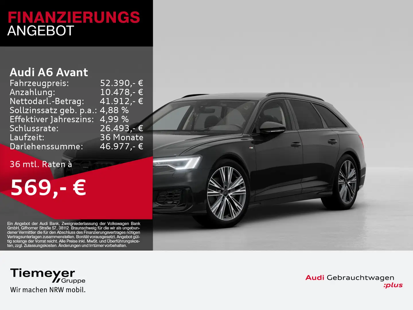 Audi A6 40 TDI Q S LINE LM20 MATRIX HuD 360 AHK Schwarz - 1
