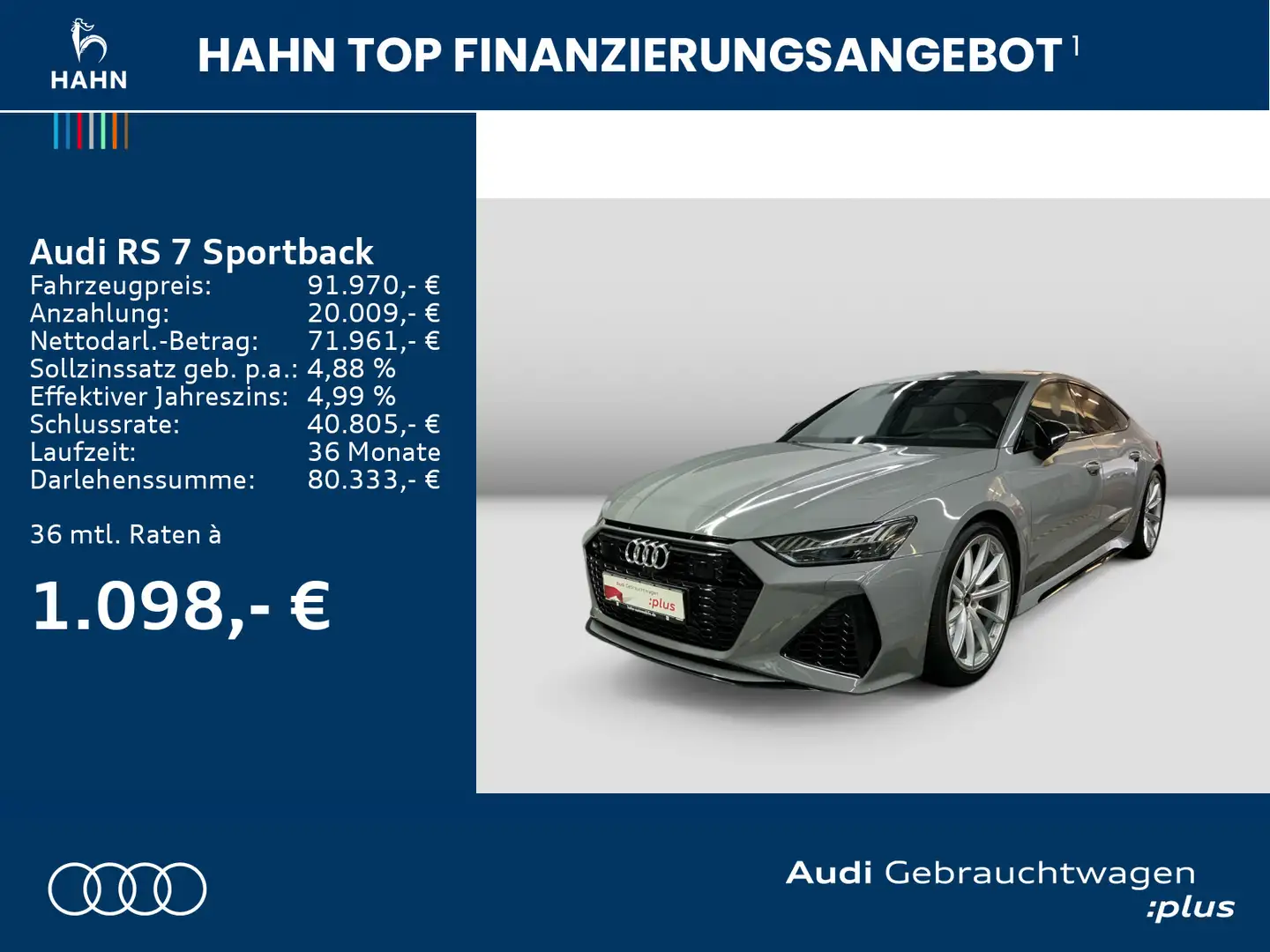 Audi RS7 TFSI quattro HUD B&O Matrix Virtu Gris - 2