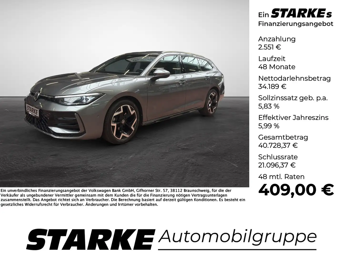 Volkswagen Passat Variant 1.5 eTSI DSG R-Line Gris - 1
