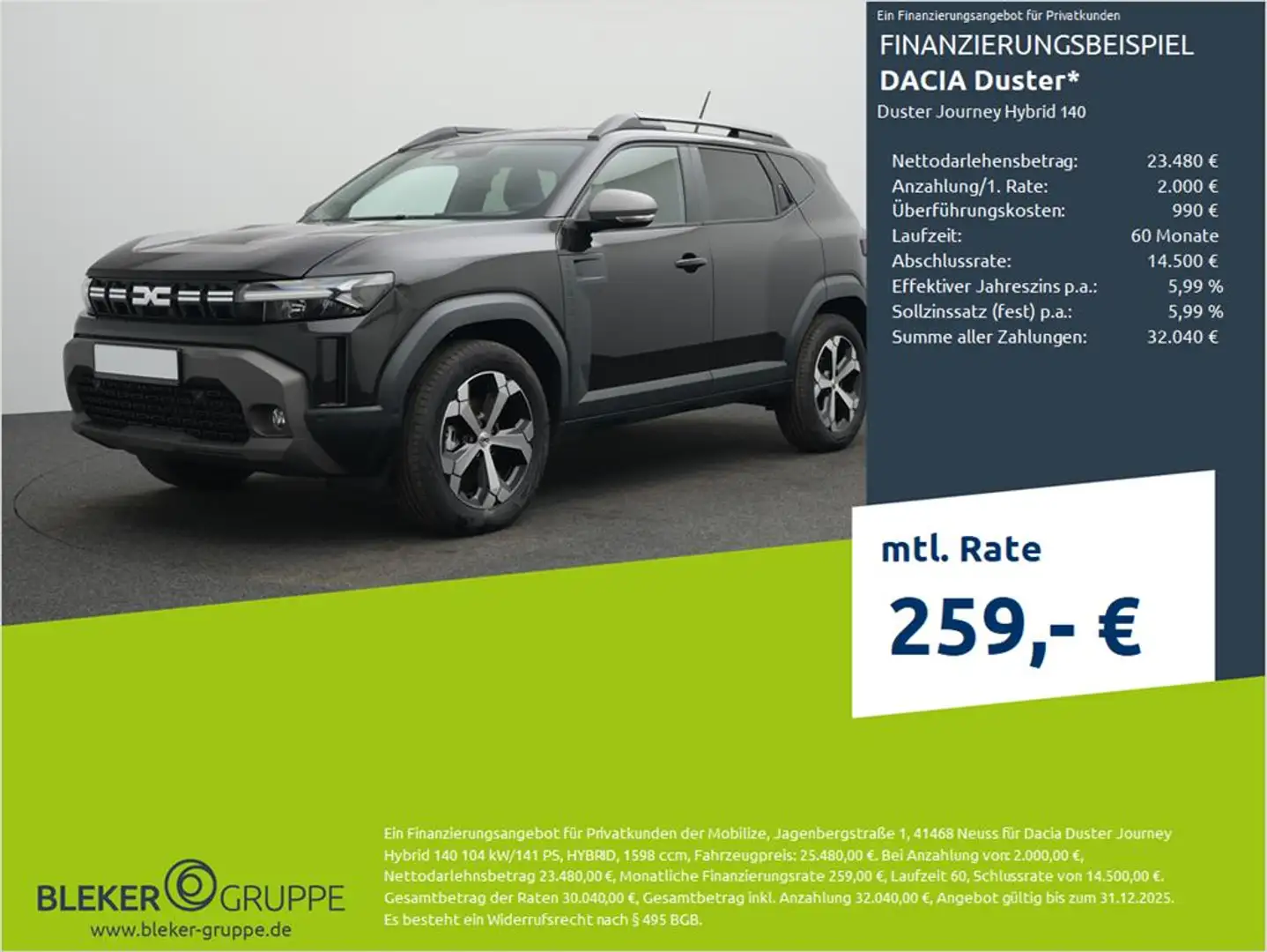 Dacia Duster Journey Hybrid 140 Noir - 1