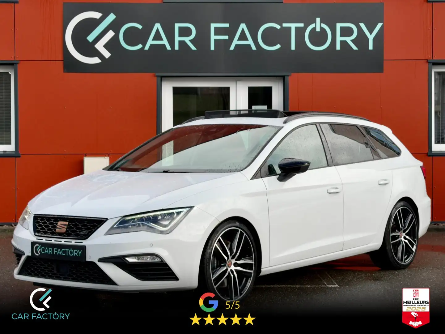 SEAT Leon Cupra 2.0 TSI 300 DSG 4Drive Siège TOP F1 ACC Toit ouvrant Navi Pro Caméra Carplay Blanc - 1