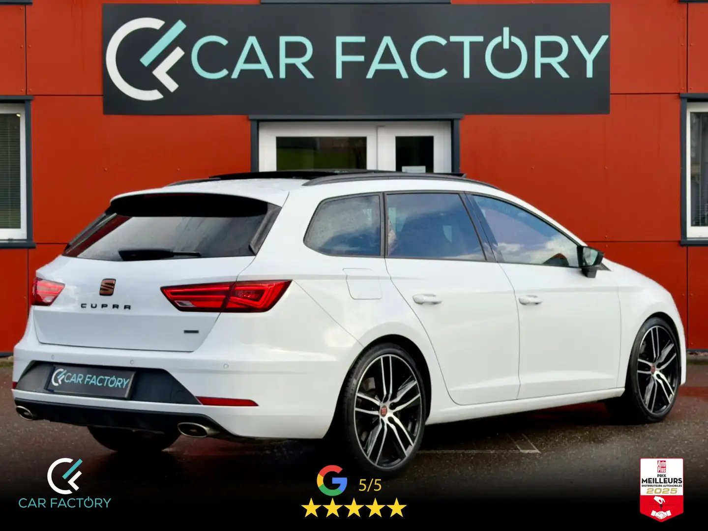 SEAT Leon Cupra 2.0 TSI 300 DSG 4Drive Siège TOP F1 ACC Toit ouvrant Navi Pro Caméra Carplay Blanc - 2