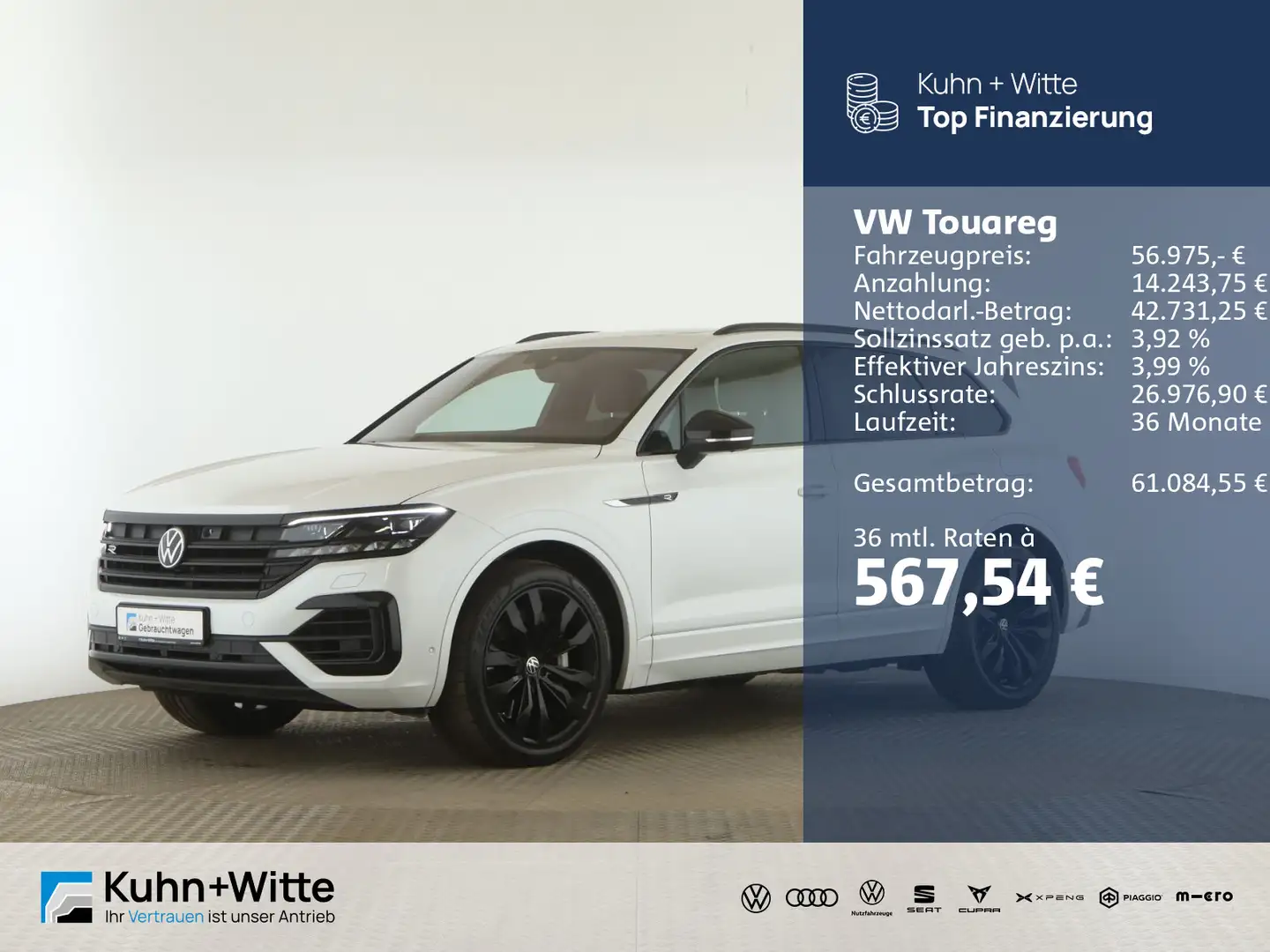 Volkswagen Touareg 3.0 TSI R-Line 4M *Hybrid*Pano*AHK*IQ.Li Weiß - 1