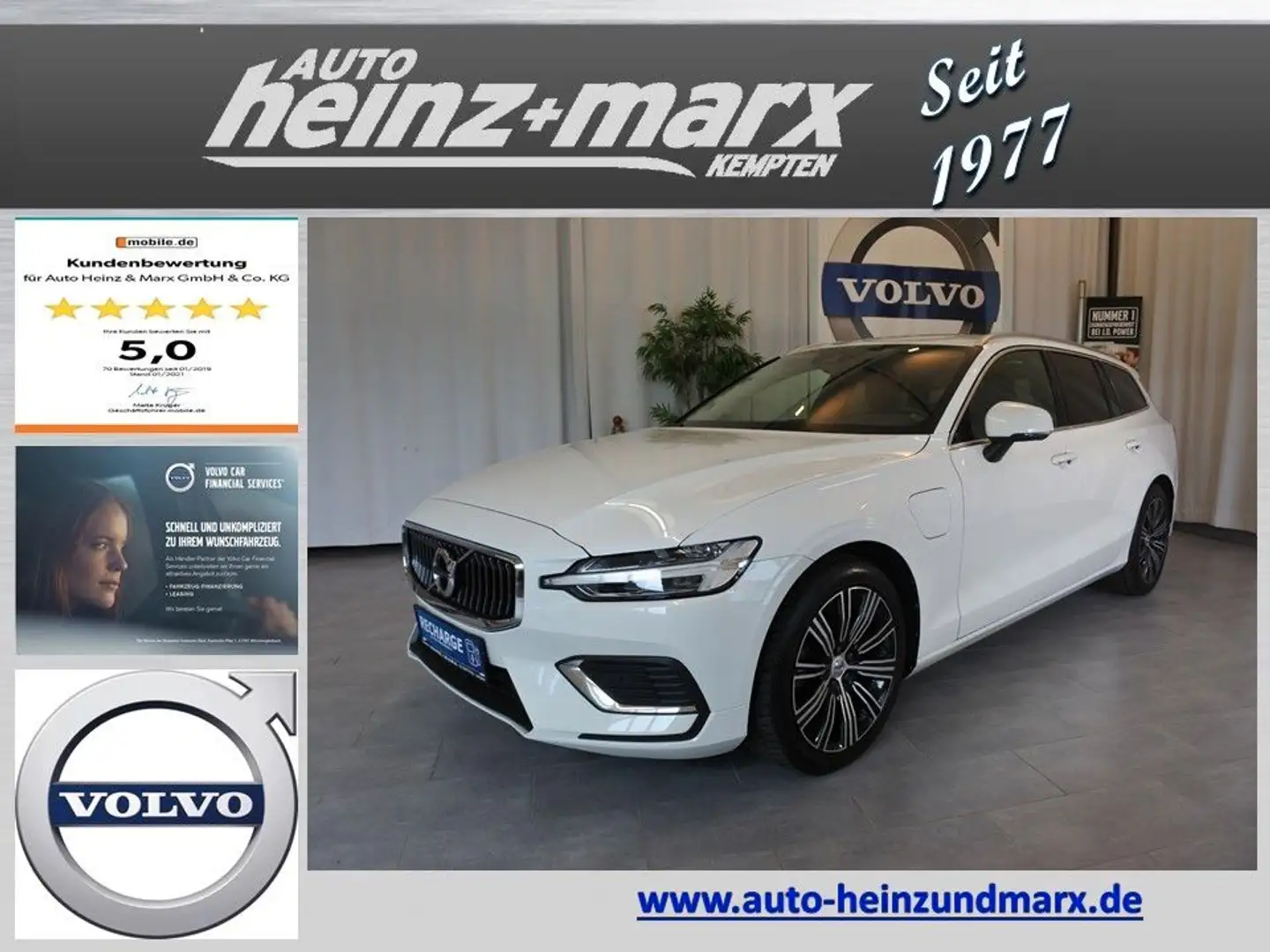 Volvo V60 T6 Inscription Recharge Plug-In Massagesitze Blanc - 1
