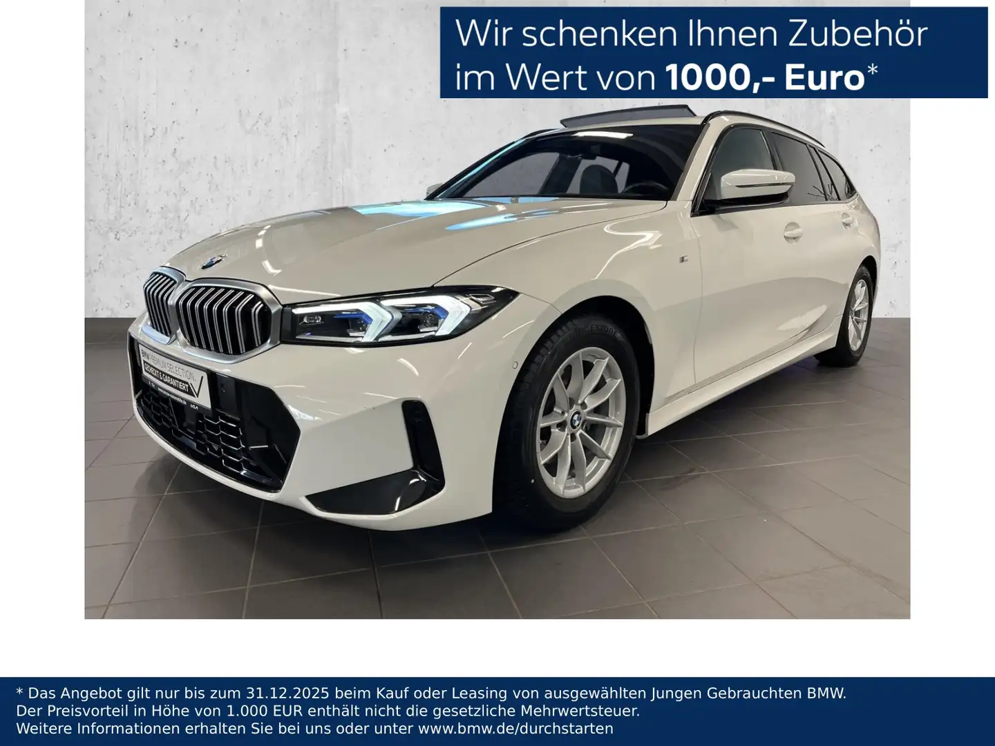BMW 320 d Touring M Sport HUD PANO ACC AHK RFK NAVI Blanc - 1