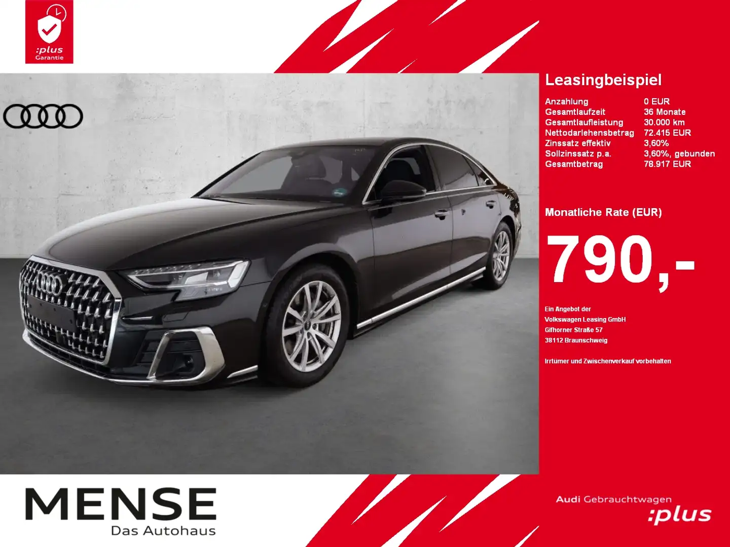 Audi A8 50 TDI quattro |Matrix|Luft|Pano|ACC|STH|HUD Schwarz - 1