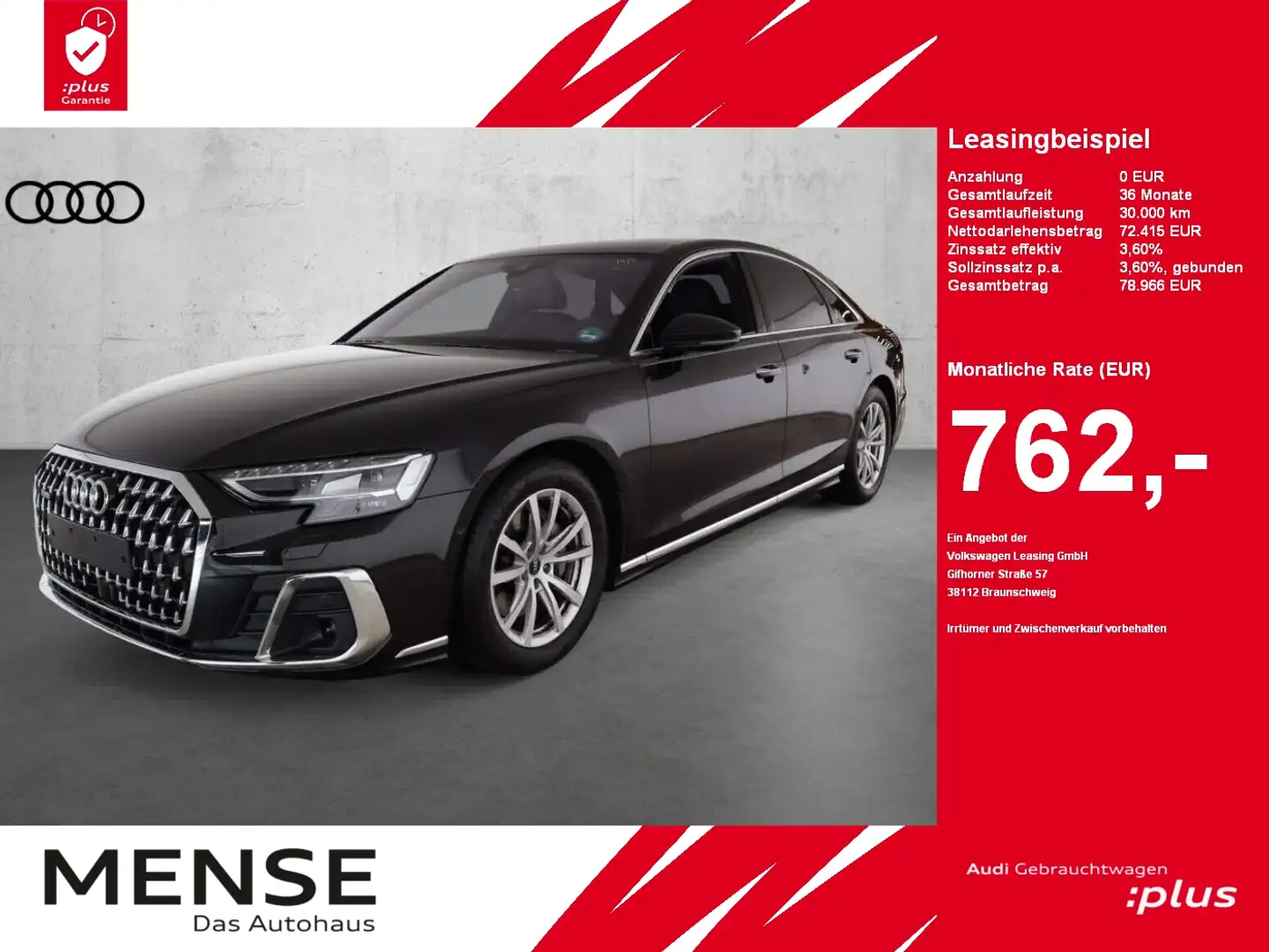 Audi A8 50 TDI quattro |Matrix|Luft|Pano|ACC|STH|HUD Negro - 1
