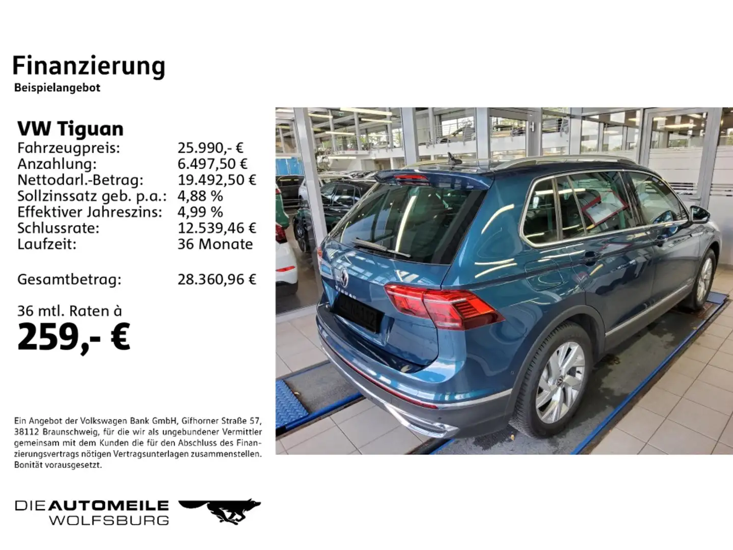 Volkswagen Tiguan 2.0 TDI DSG Elegance Rückfahrkam/Matrix/A Blau - 2
