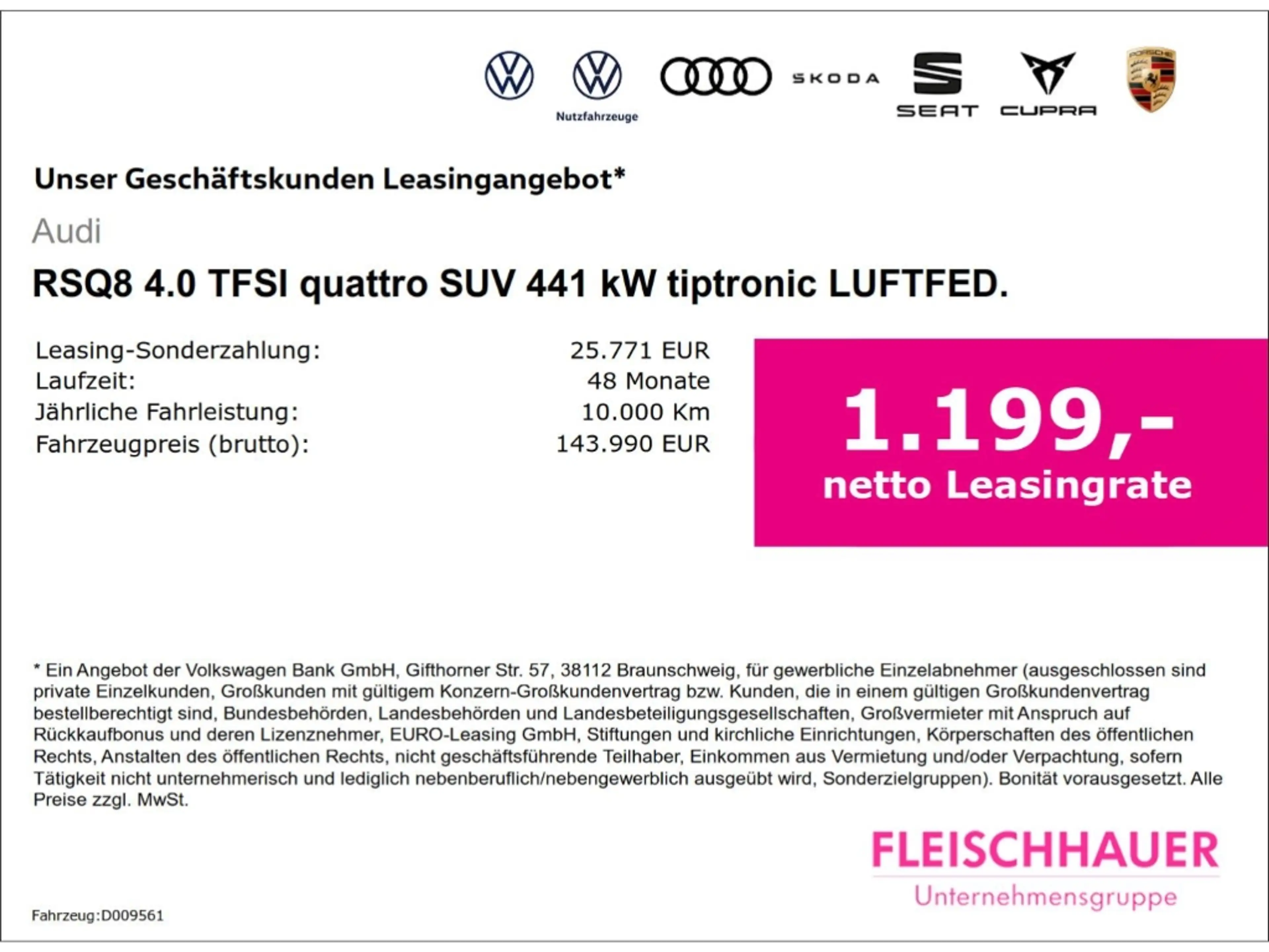Audi RS Q8 4.0 TFSI quattro SUV 441 kW tiptronic LUFTFED.+LED — photo 3