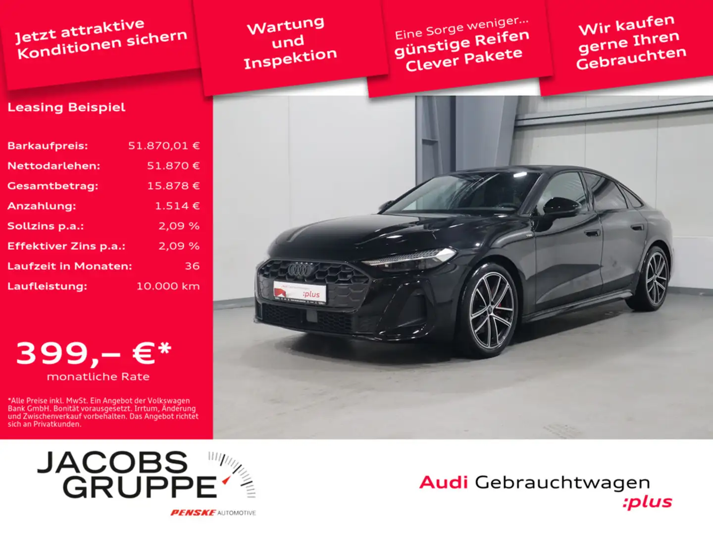 Audi A5 Limousine TFSI S-line Matrix-LED*AHK*ACC * Schwarz - 1