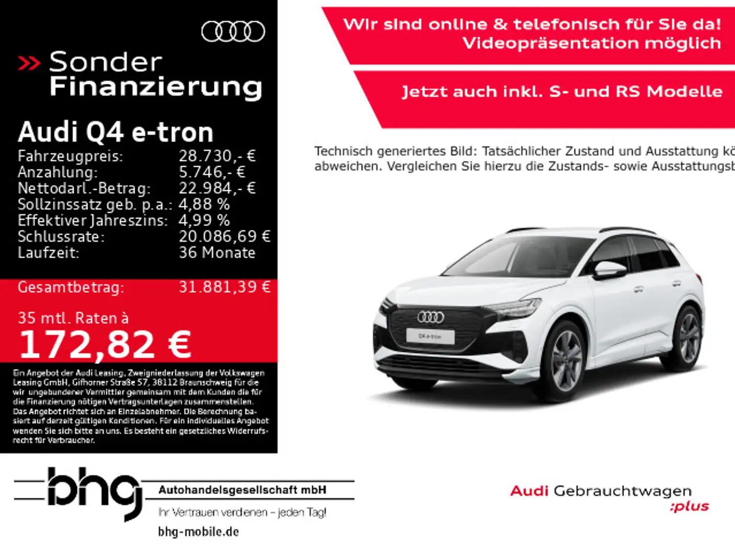 Audi Q4 e-tron 40 S-Line advanced Navi Kamera AssistP Weiß - 1