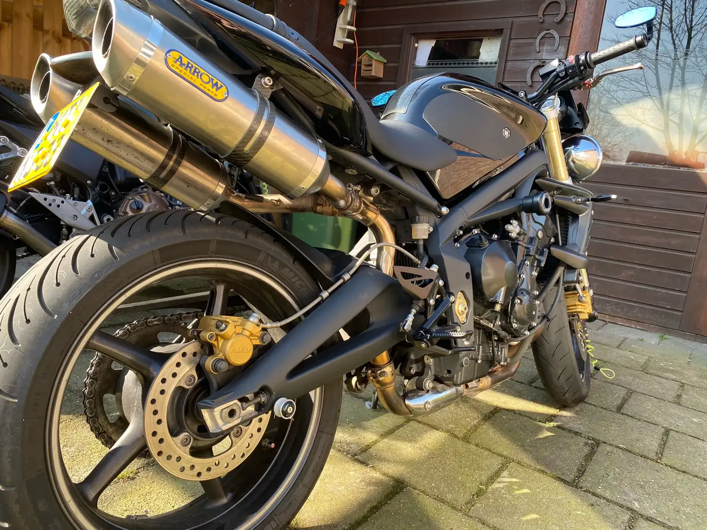 Triumph Street Triple 675 R uitgevoerd,Arrow exhaust, Wilbers racevering etc Negru - 2