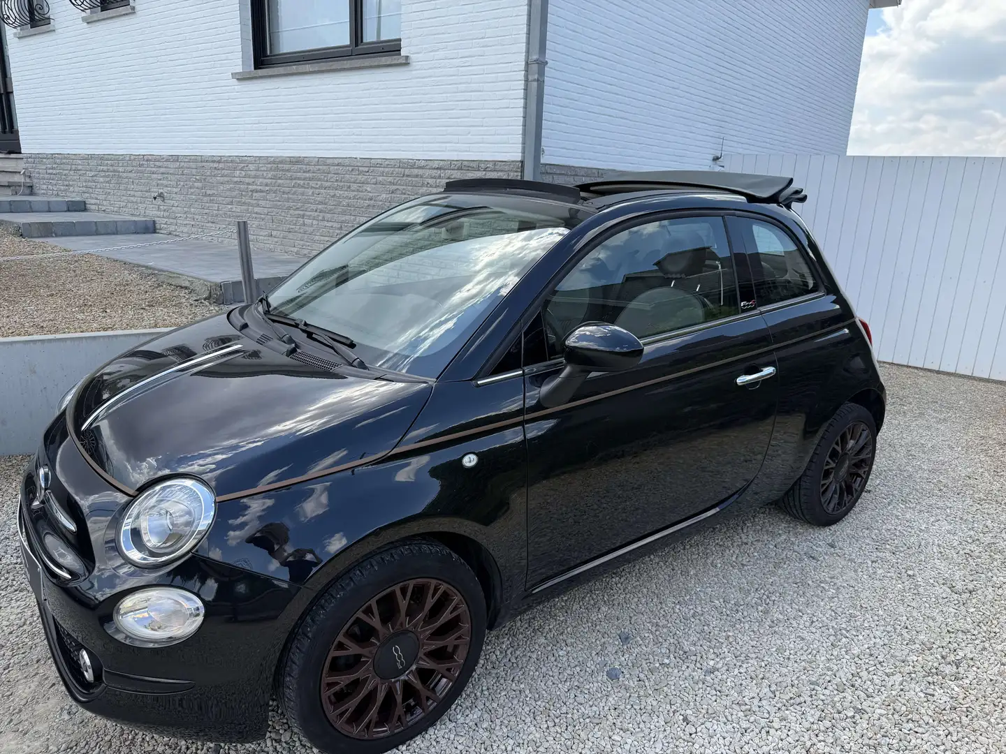 Fiat 500C 1.2i EXLUSIEVE UITVOERING COLLEZIONE Zwart - 1