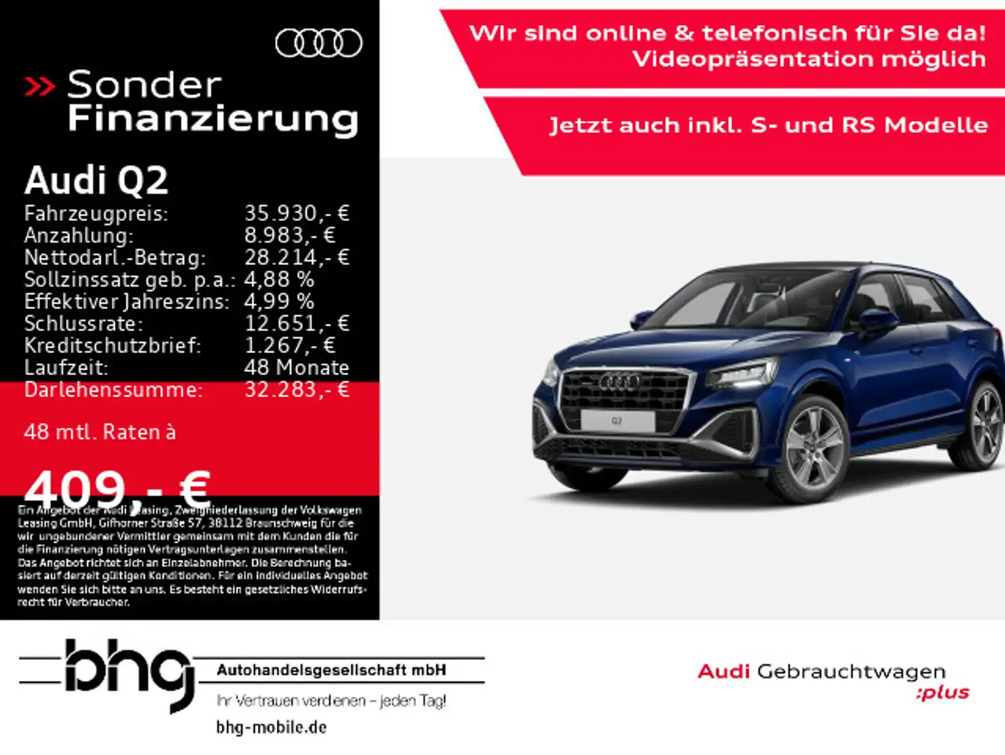 Audi Q2 40 TFSI quattro S tronic S line Blau - 1