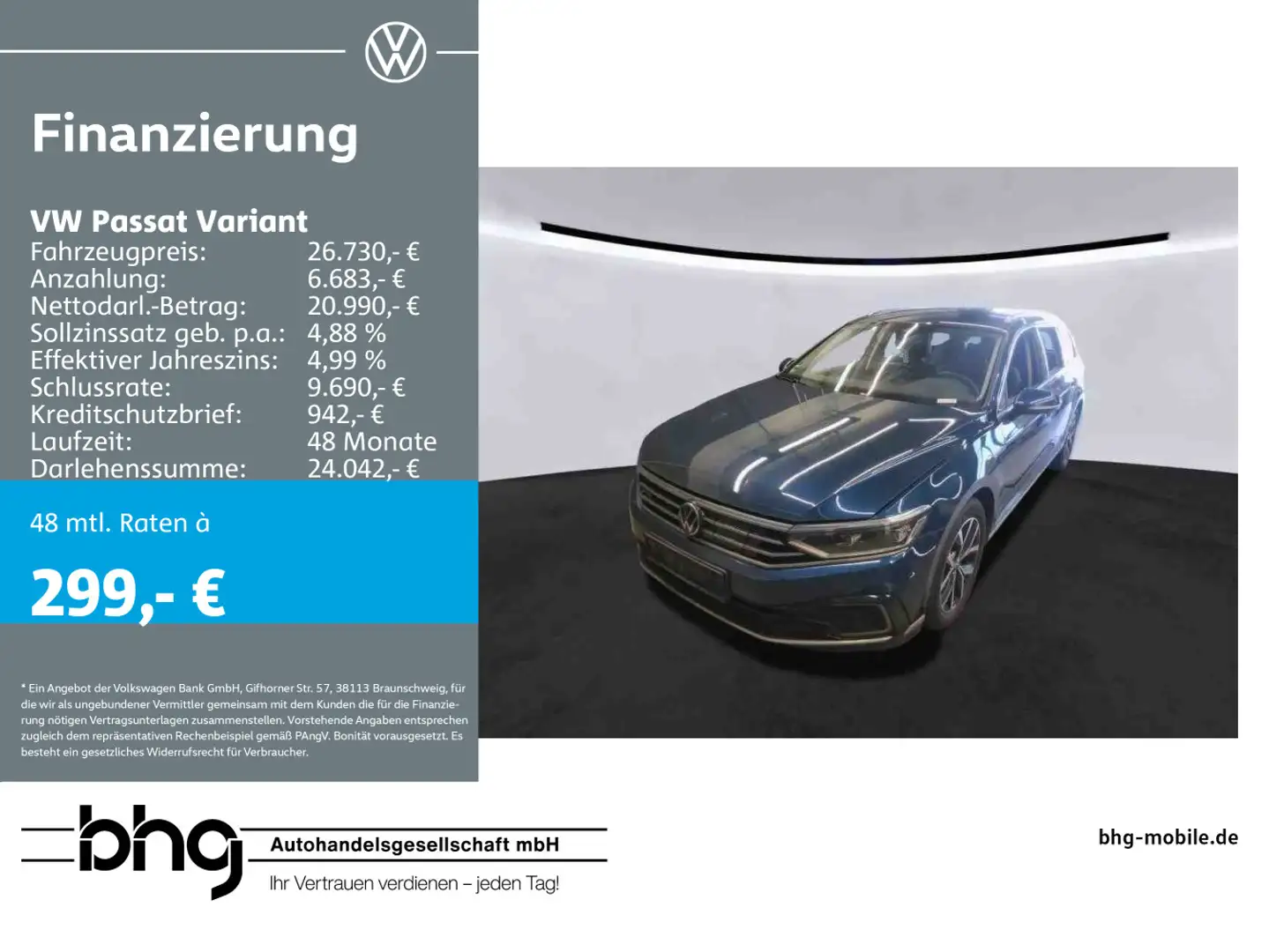 Volkswagen Passat Variant 1.4 TSI Plug-In-Hybrid DSG GTE Blau - 1