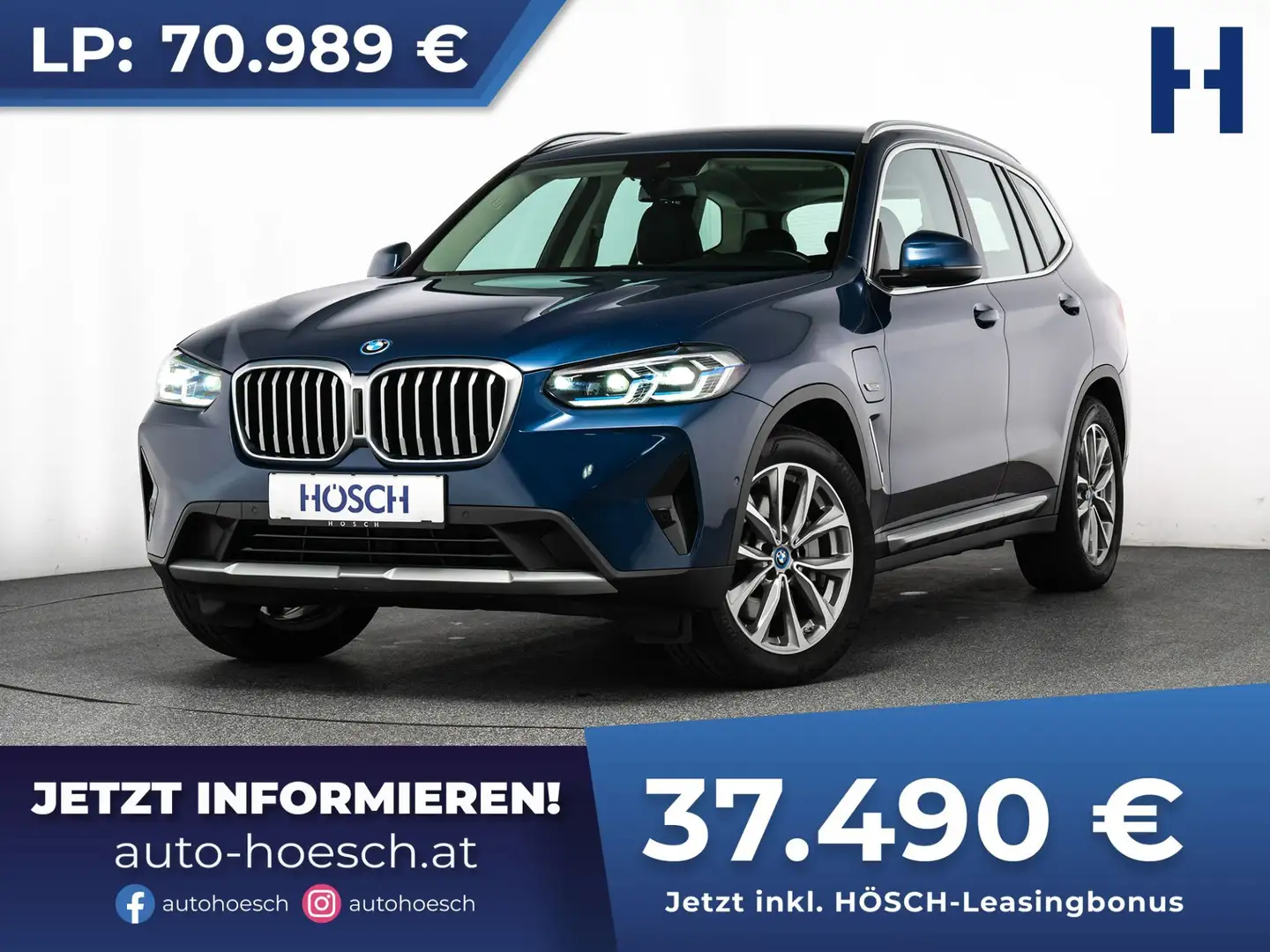 BMW X3 xDrive 30e 19" HEAD-UP LEDER AHK LASER++ Blau - 1
