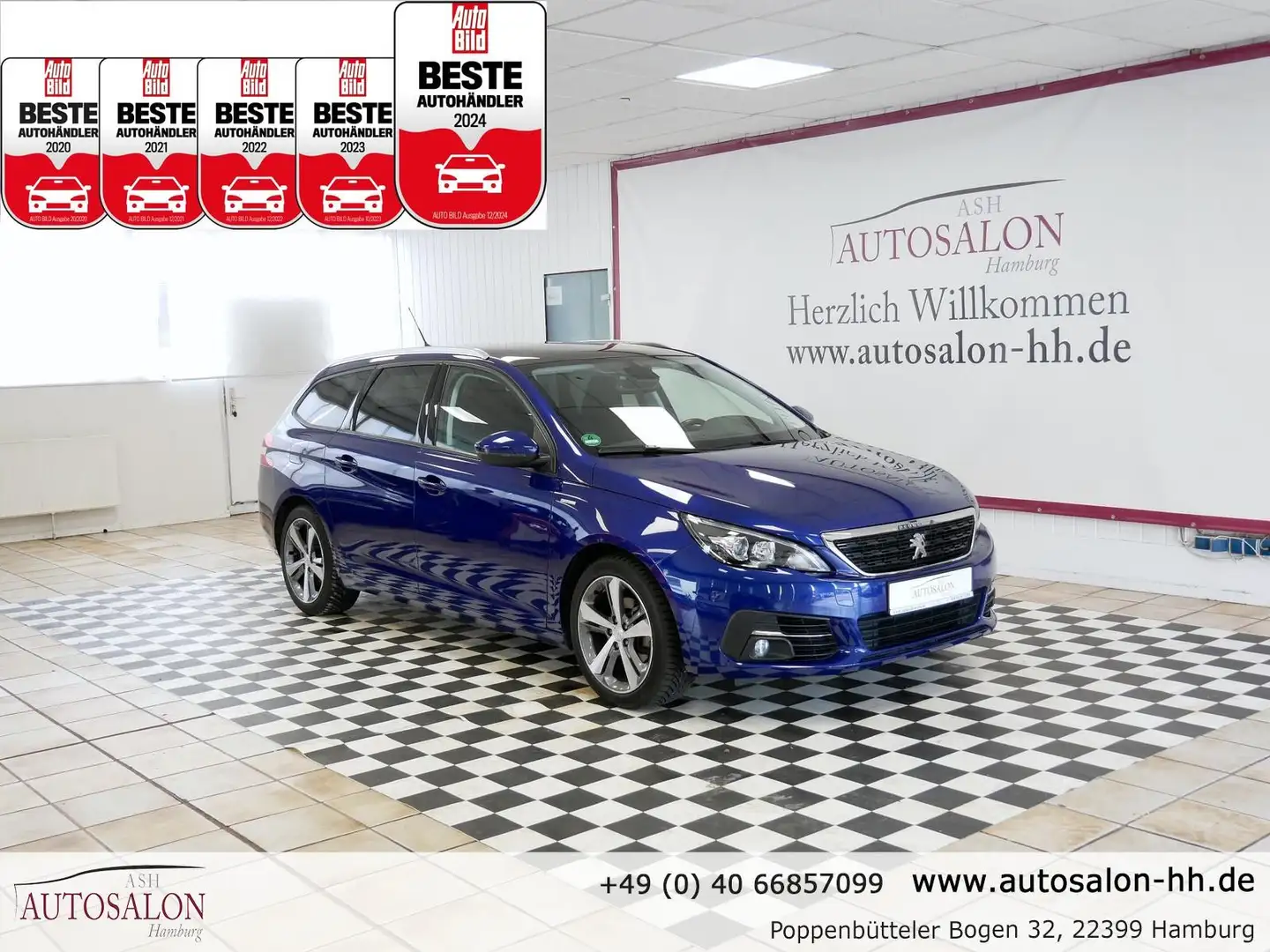 Peugeot 308 SW Style*2Vorb Rentner*Servicege.*Navi P.*Pano.*AH Blauw - 1