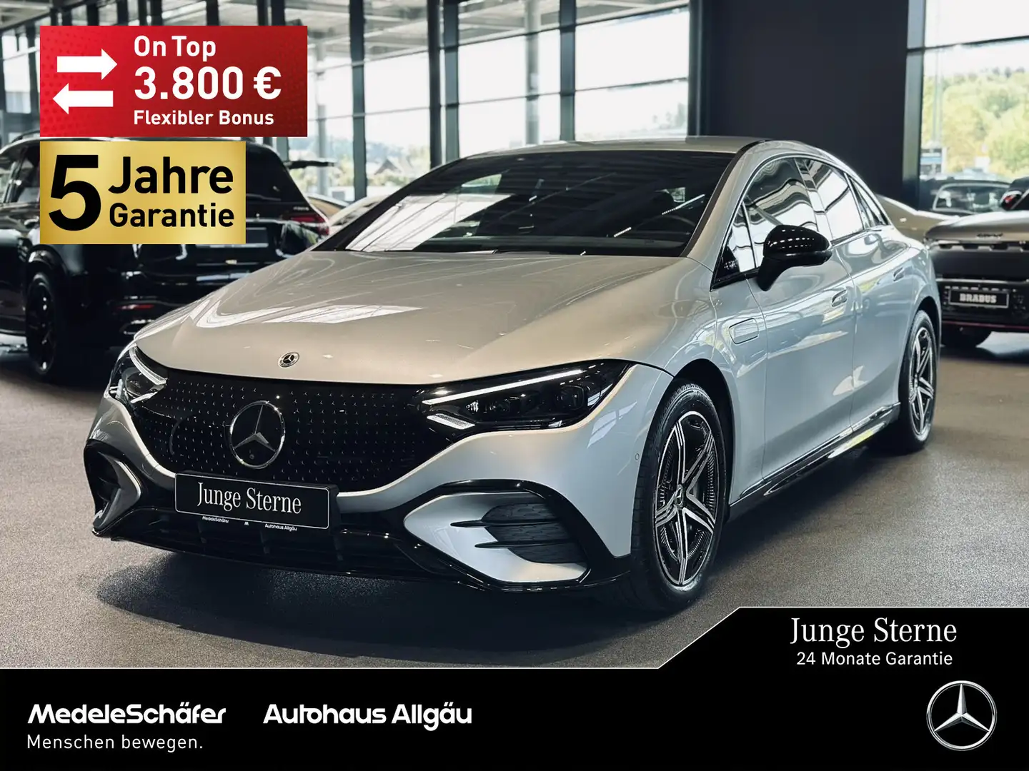 Mercedes-Benz EQE 300 EQE 300 AMG Night AHK 360° HA-Lenk LEDER 3D NP92 Zilver - 1