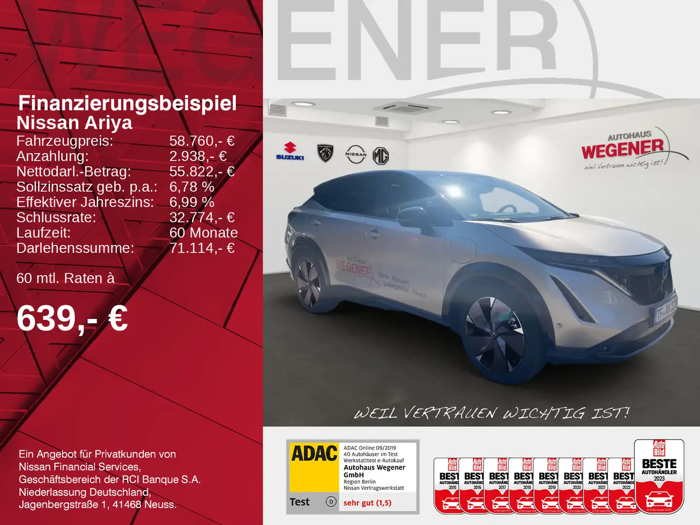 Nissan Ariya ARIYA e-4ORCE 87 kWh Evolve Pack Nappa 20" Срібний - 2