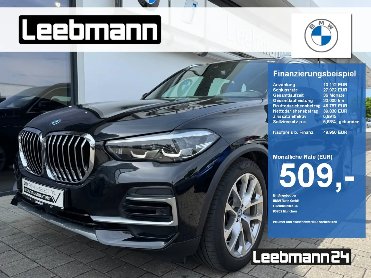 BMW X5 xDrive45e xLine AHK/360/KomFZ 2 JAHRE GARANTIE Noir - 1