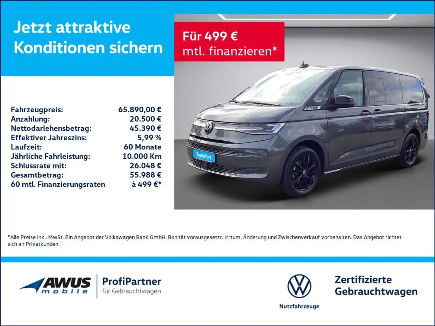 Volkswagen T7 Multivan Life LÜ 2.0TDI 110KW DSG Gri - 1