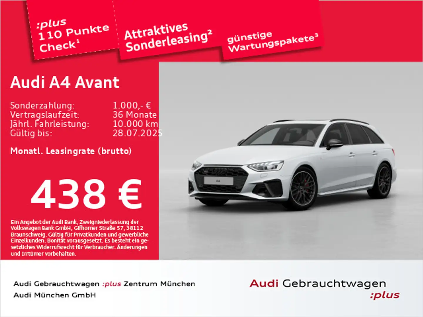 Audi A4 40 TFSI qu. S tronic S line Pano/StdHzg Weiß - 1