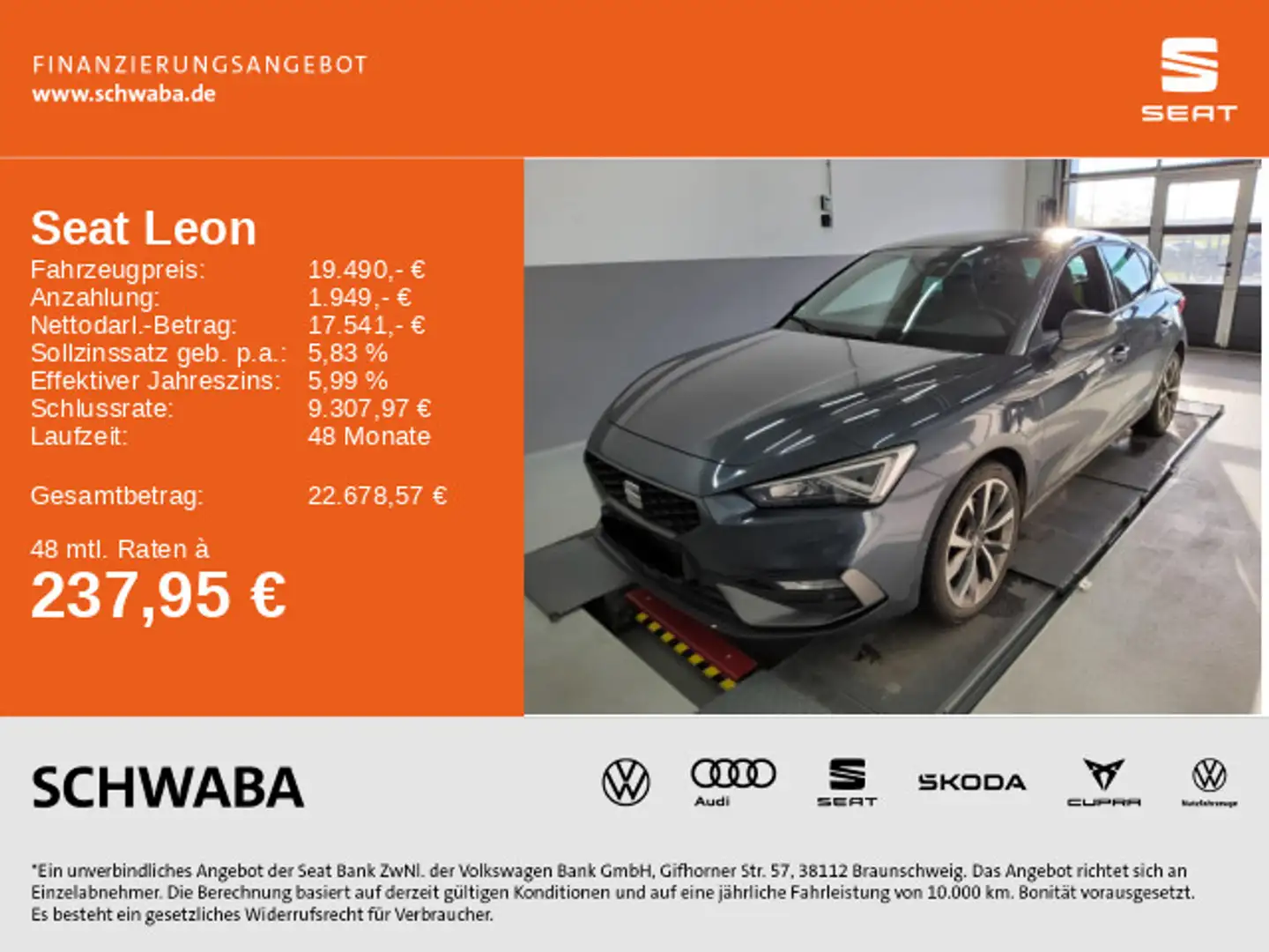 SEAT Leon FR 1.4 e-Hybrid DSG*PANO*LED*ACC*NAVI*8fach Grau - 1