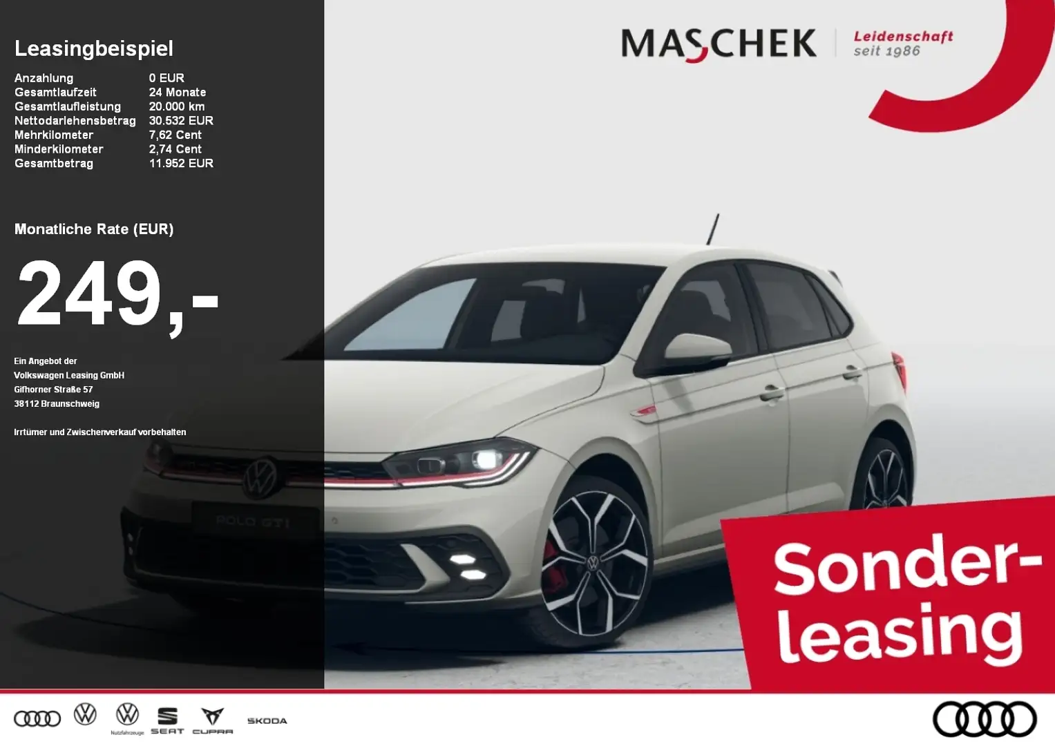 Volkswagen Polo GTI 2.0 l TSI 207 PS DSG Kamera Assistenz 18 Clima Grijs - 1