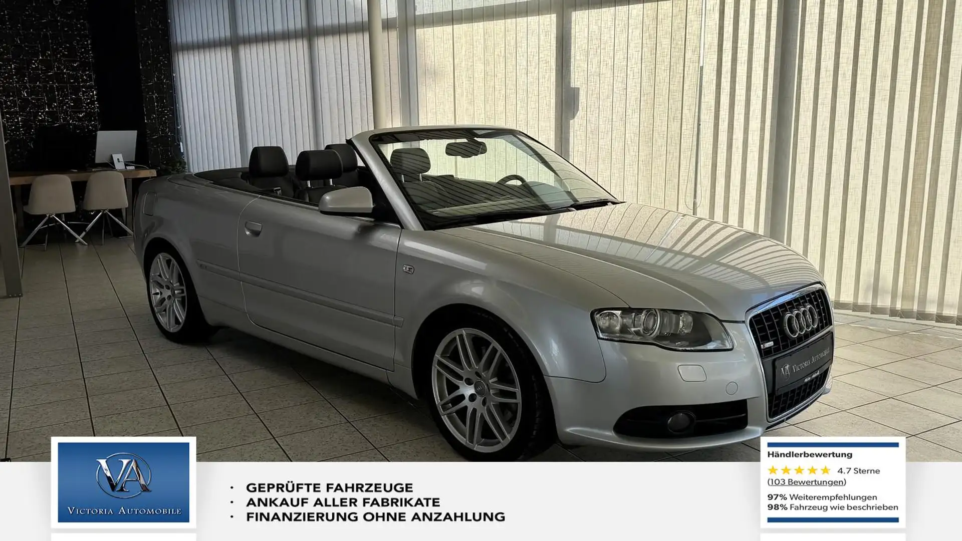 Audi A4 Cabriolet S Line* Sehr gepflegt* Leder* Navigation Silber - 1