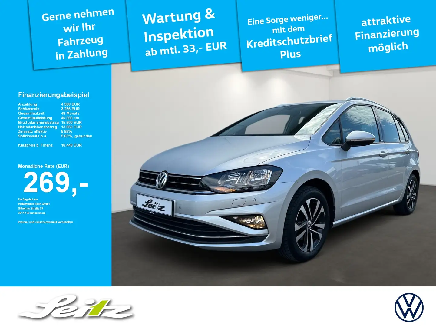 Volkswagen Golf Sportsvan VII 1.0 TSI United *LED*NAVI*KAMERA* Zilver - 1