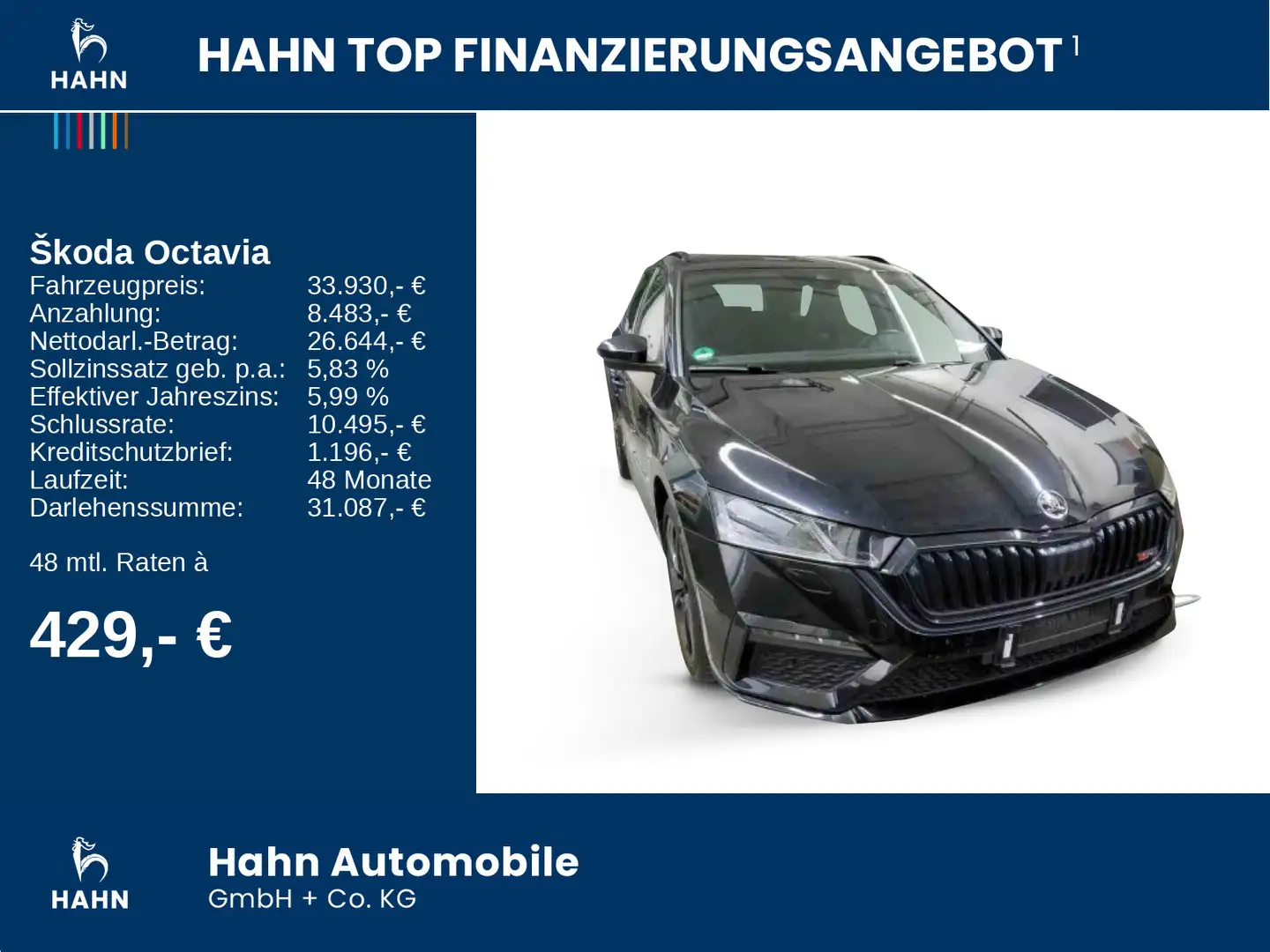Skoda Octavia Combi 1.4 TSI DSG RS Matrix Einparkhilfe Schwarz - 2