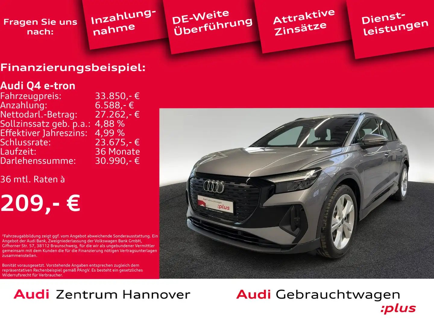 Audi Q4 e-tron 40 AHK LED Kamera DAB virtual ACC Navi Gris - 2
