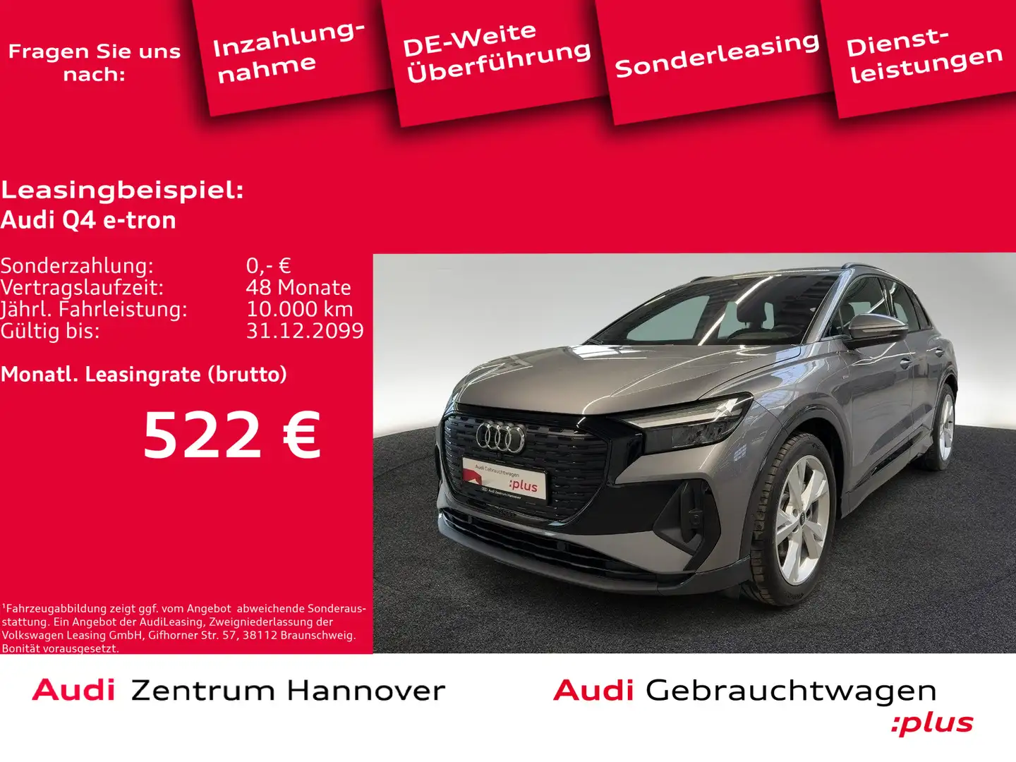 Audi Q4 e-tron 40 AHK LED Kamera DAB virtual ACC Navi siva - 1