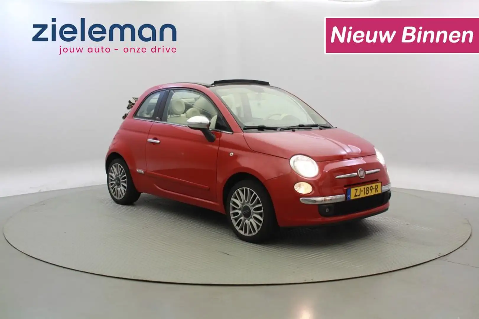 Fiat 500C 1.2 Lounge Cabrio - Airco Rood - 1
