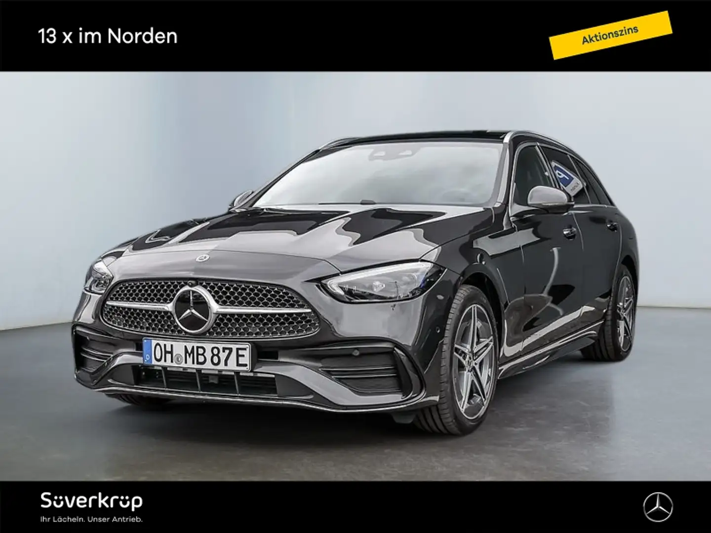 Mercedes-Benz C 300 de T AMG DISTR SPUR PANO AHK 360 PDC SHZ Grau - 1