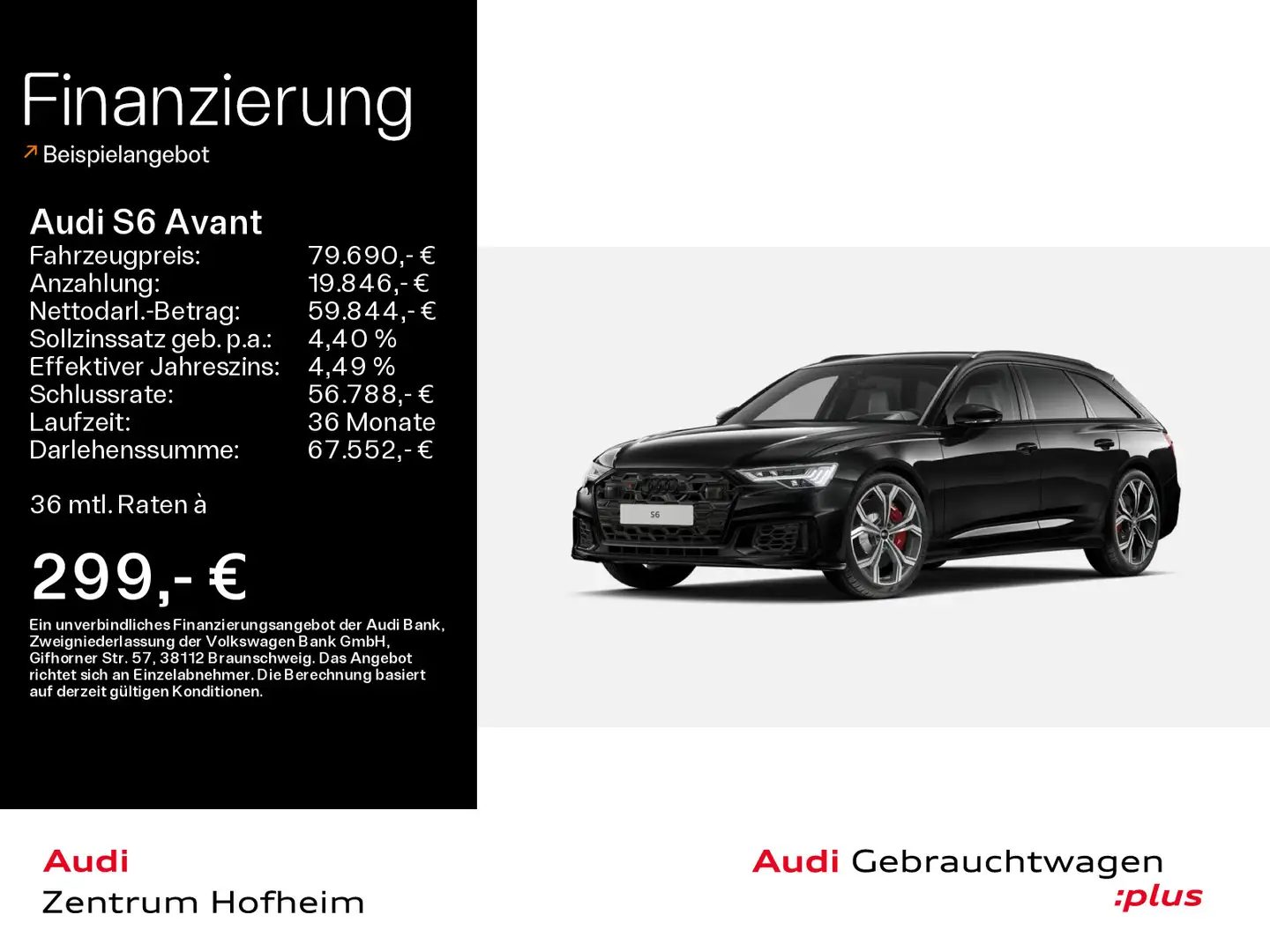 Audi S6 *EUPE 122.830*Air*B&O*HUD*Pano*Standh*HD Schwarz - 1