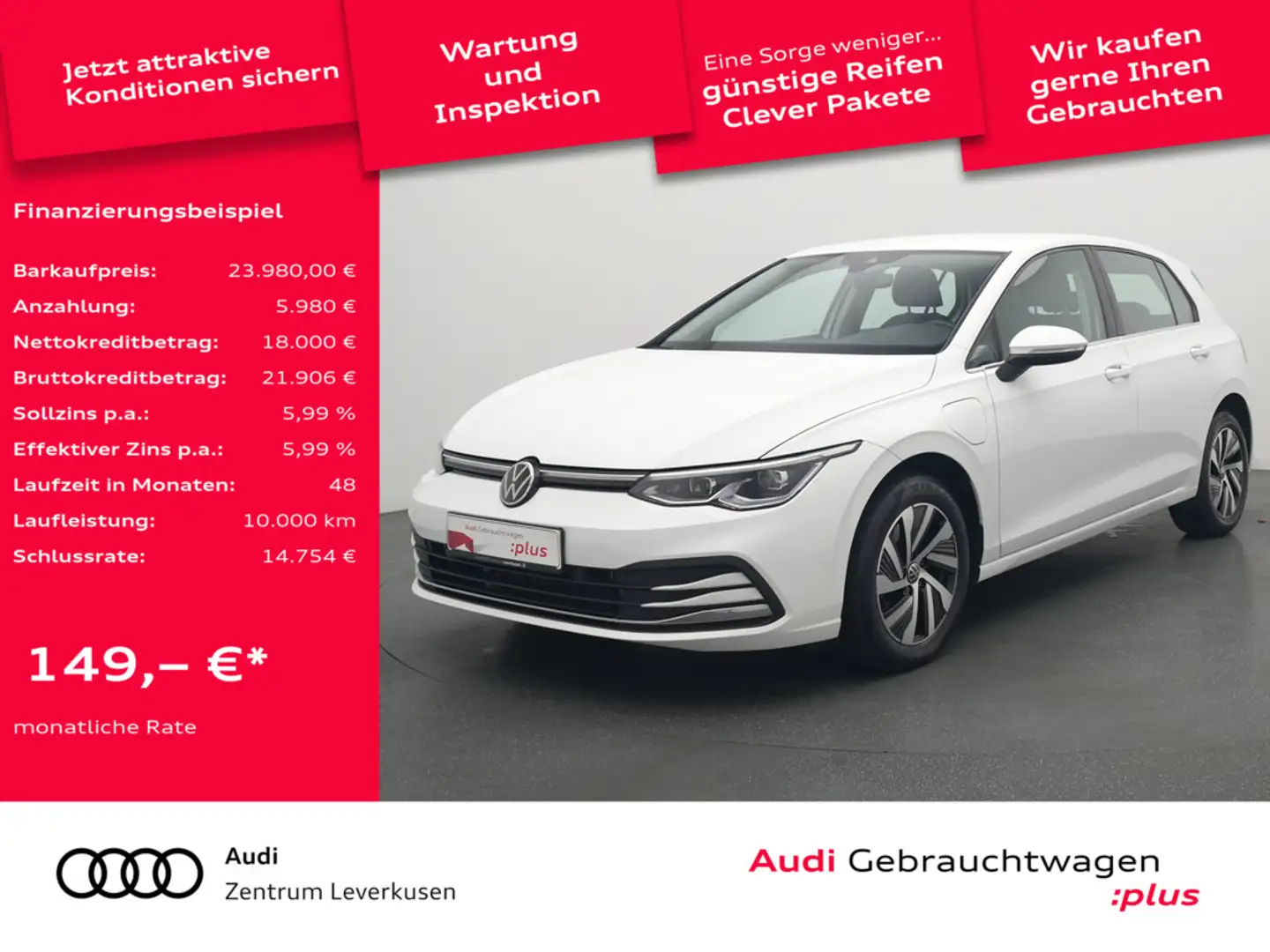 Volkswagen Golf VIII 1.4 eHybrid Style DSG MEMORY NAVI V Weiß - 1