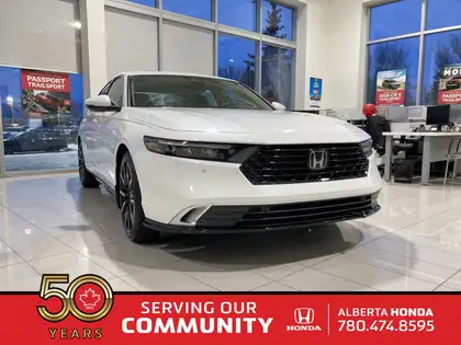 White 2025 Honda Accord Hybrid Sedan Front-Wheel Drive Automatic