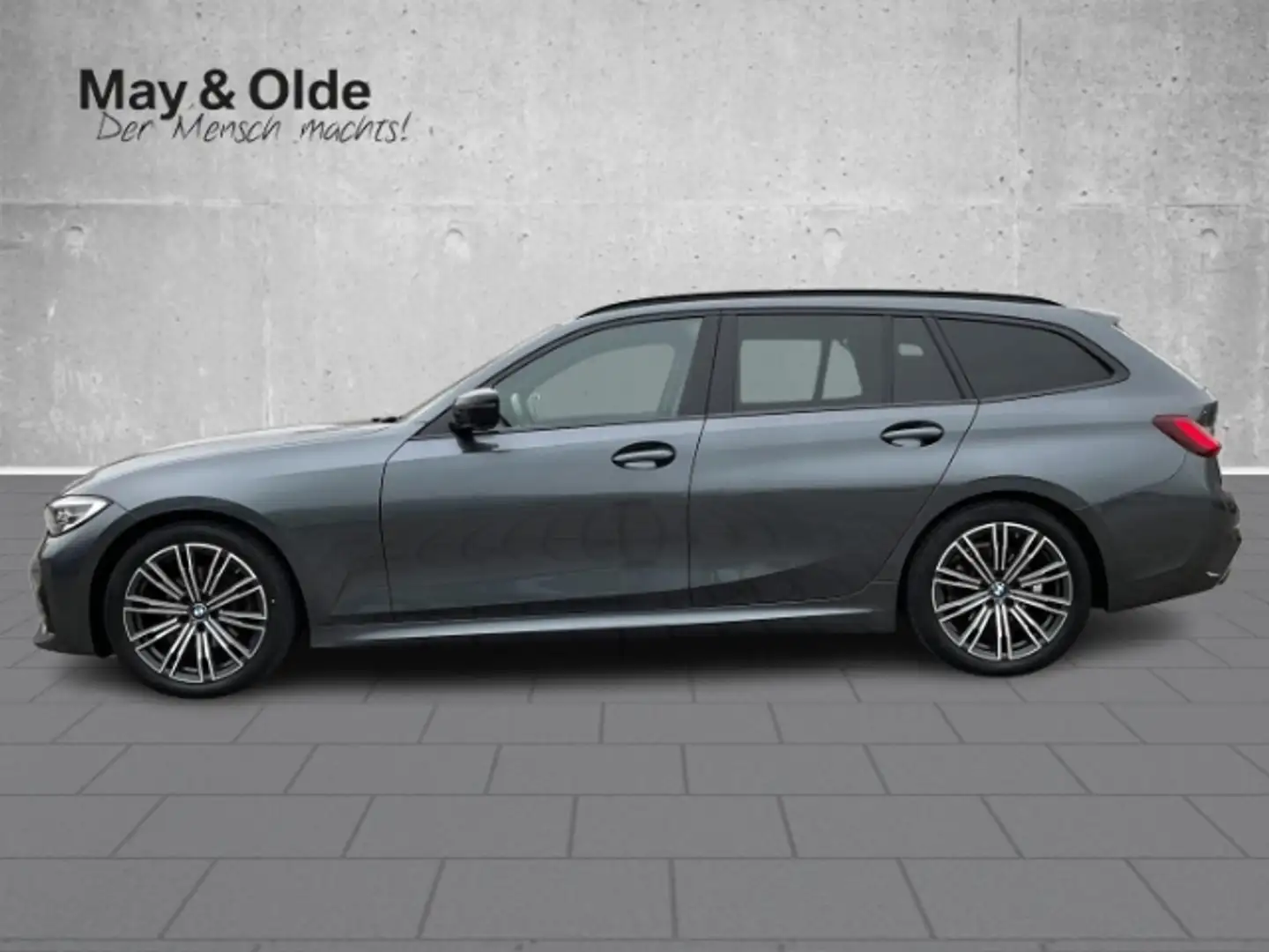 BMW 320 d Touring Aut M Sport Leder Navi Pano LED SHZ PDC Grau - 2