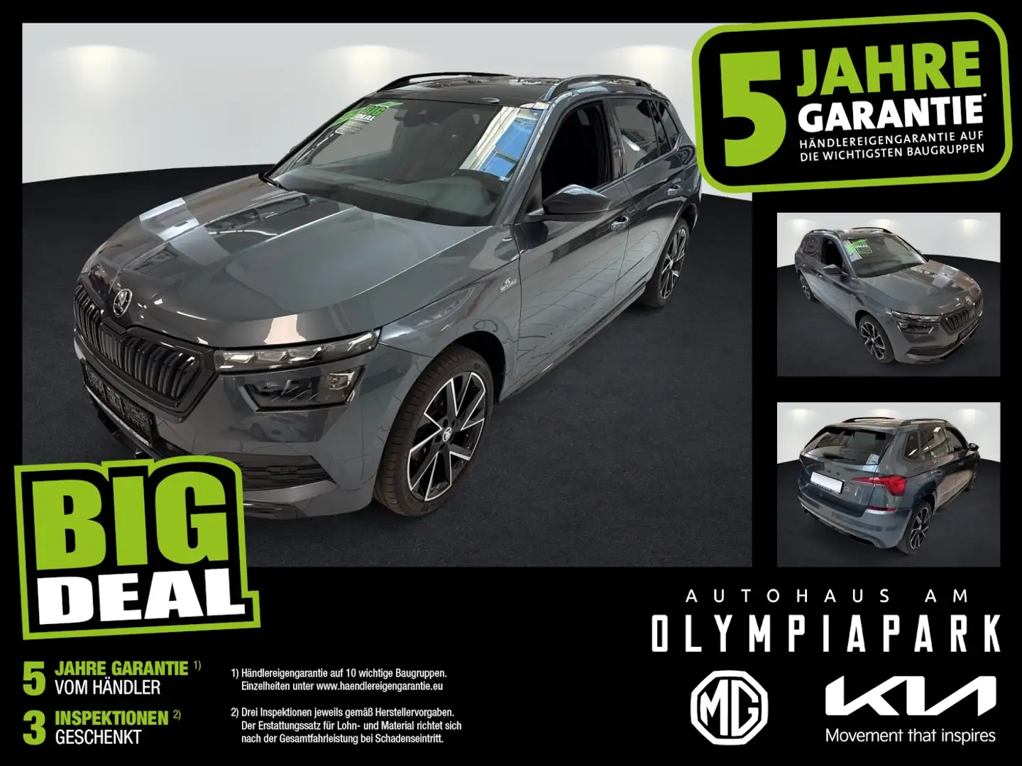 Skoda Kamiq 1.5 TSI Monte Carlo LED Pano SD SHZ Kam. Grau - 1