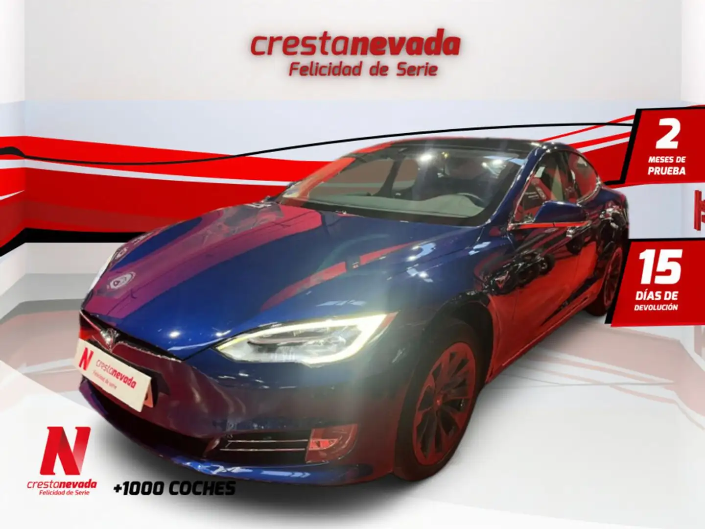 Tesla Model S 75D 4WD Bleu - 1