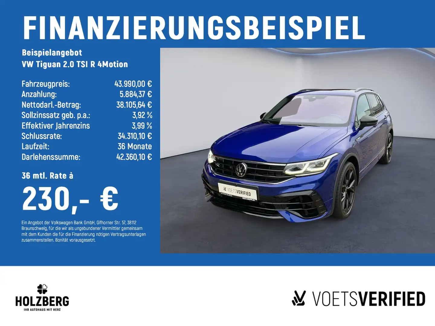 Volkswagen Tiguan 2.0 TSI R 4Motion MATRIX+PANO+HUD+RFK Blau - 2